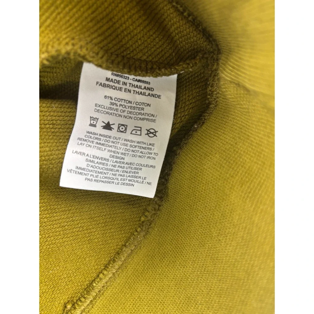 Nike Olive Green Cropped Sweatshirt Chenille‎ Swoosh Small Athleisure - Picture 7 of 11